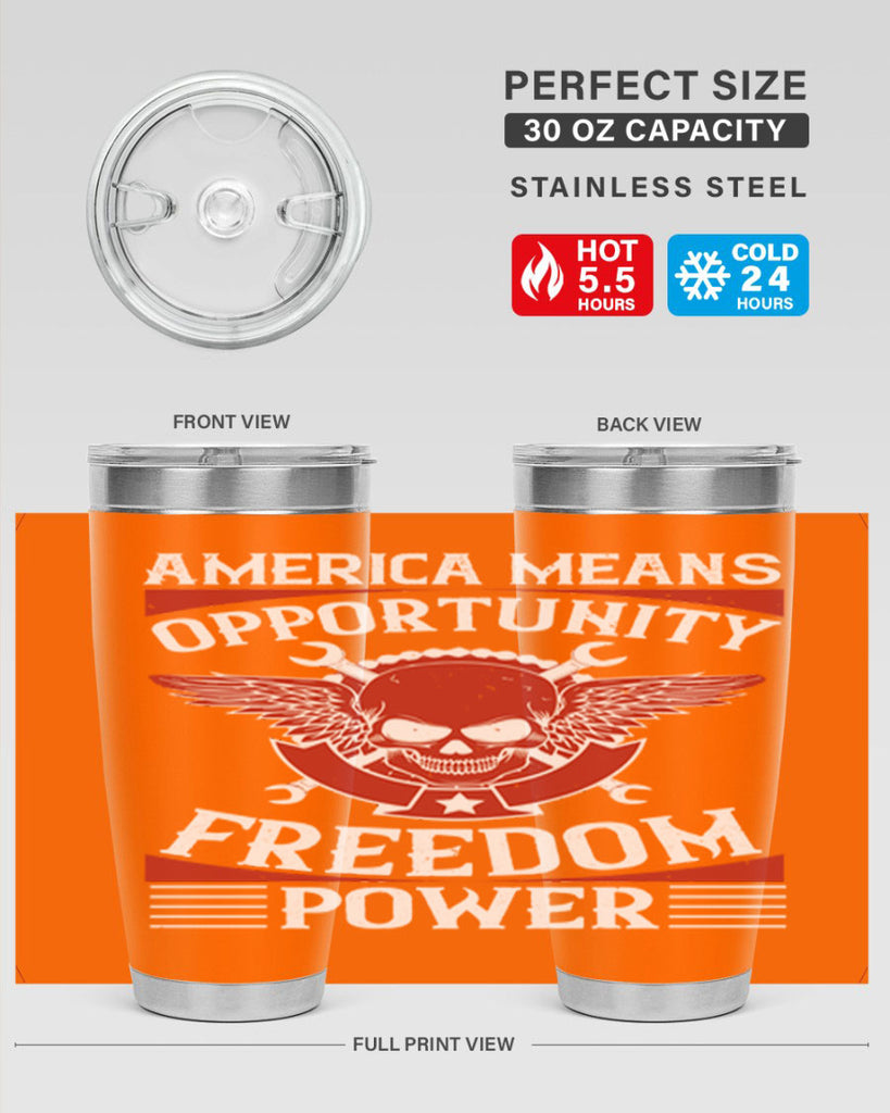 America means opportunity freedom power Style 85#- Fourt Of July- Tumbler