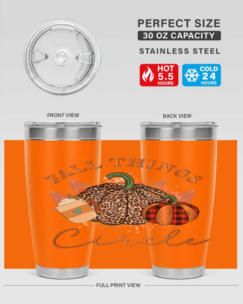 Fall Things Circle 133#- fall- Tumbler