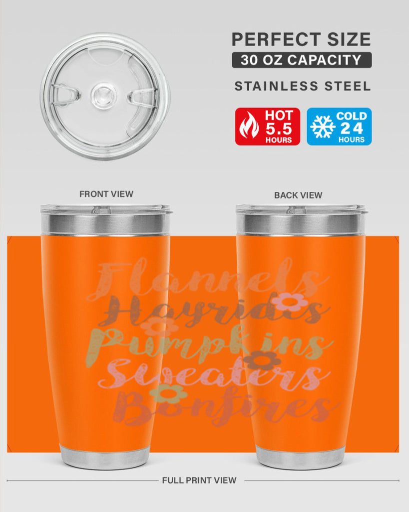 Flannels Hayrides Pumpkins Sweaters Bonfires 185#- fall- Tumbler