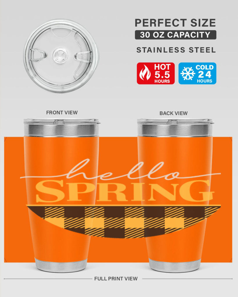 Hello Spring plaid 203#- spring- Tumbler