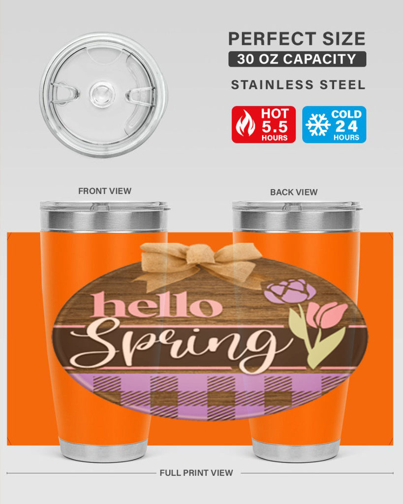 Hello spring plaid Mockup205#- spring- Tumbler