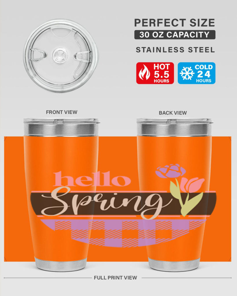 Hello spring plaid206#- spring- Tumbler