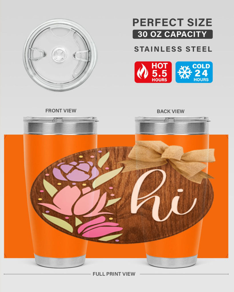 Hi pink flowers Mockup237#- spring- Tumbler