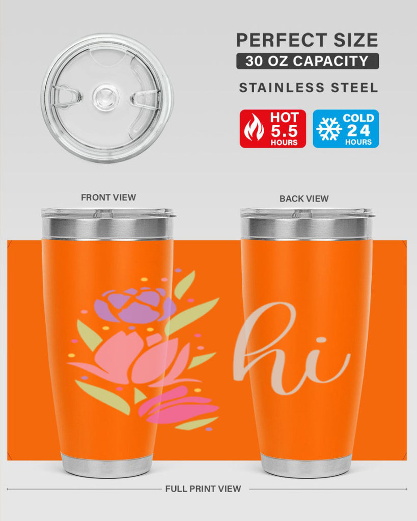 Hi pink flowers238#- spring- Tumbler