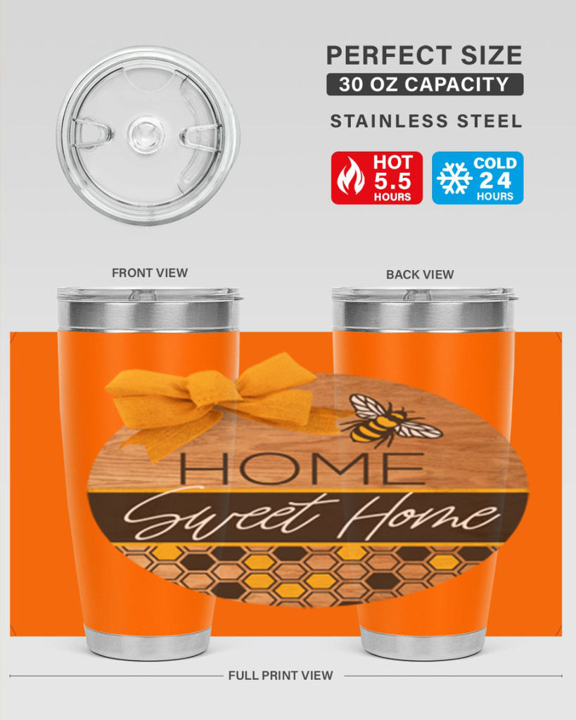 Home Sweet Home Bee and hive pattern Mockup242#- spring- Tumbler