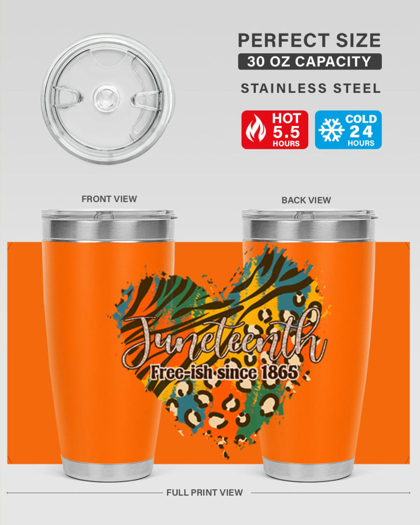 Juneteenth Freeish Since 1865 Heart Png 38#- Juneteenth- tumbler