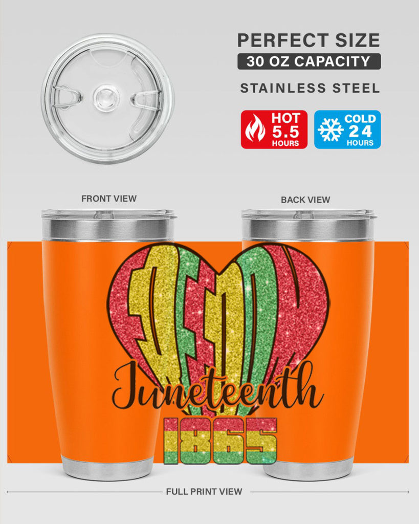 Juneteenth Since 1865 Heart 20#- Juneteenth- tumbler