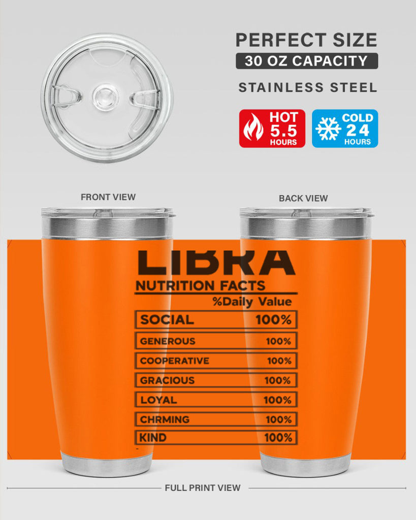 Libra Nutrition Facts 318#- zodiac- Tumbler