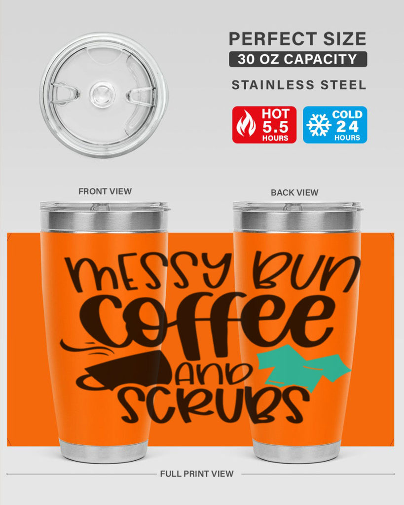 Messy Bun Coffee And Scrubs Style Style 132#- nurse- tumbler