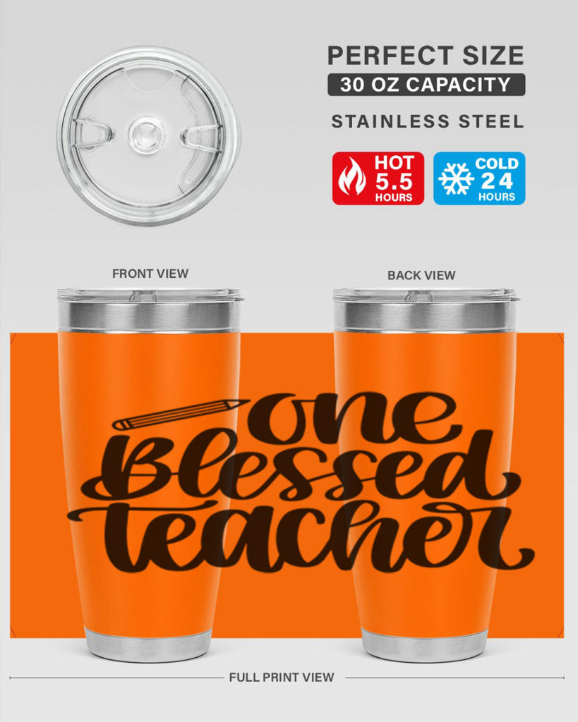 One Blessed Teacher Style 62#- teacher- tumbler