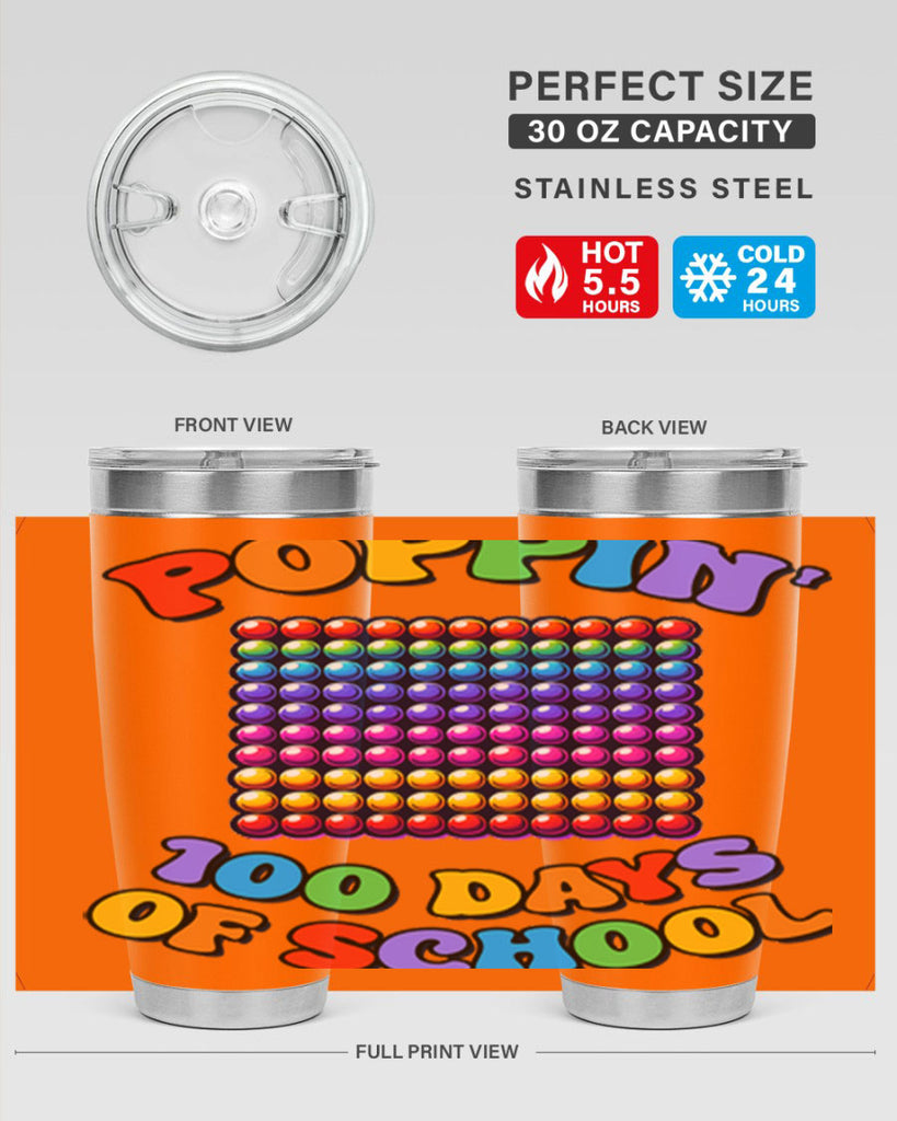 Poppin my way through PNG 54#- 100 days of school- Tumbler