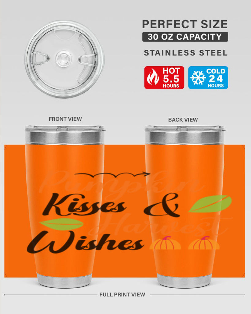 Pumpkin Kisses Harvest Wishes 523#- fall- Tumbler