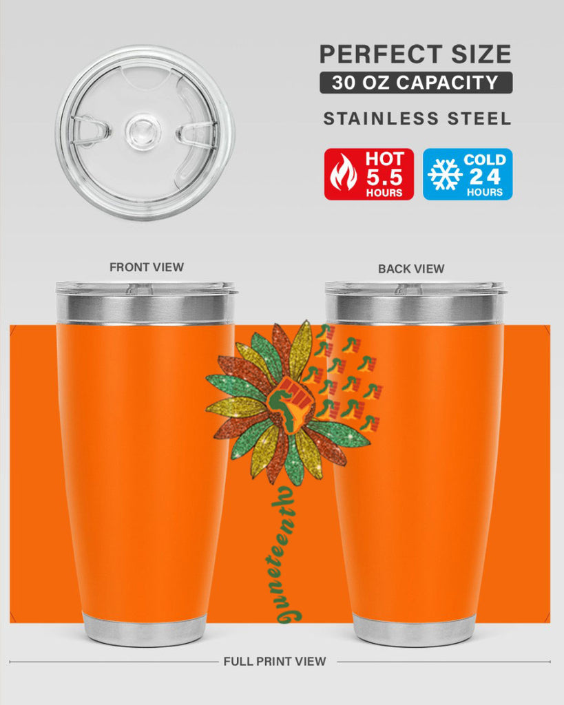 Sunflower Fist Juneteenth Black History 24#- Juneteenth- tumbler