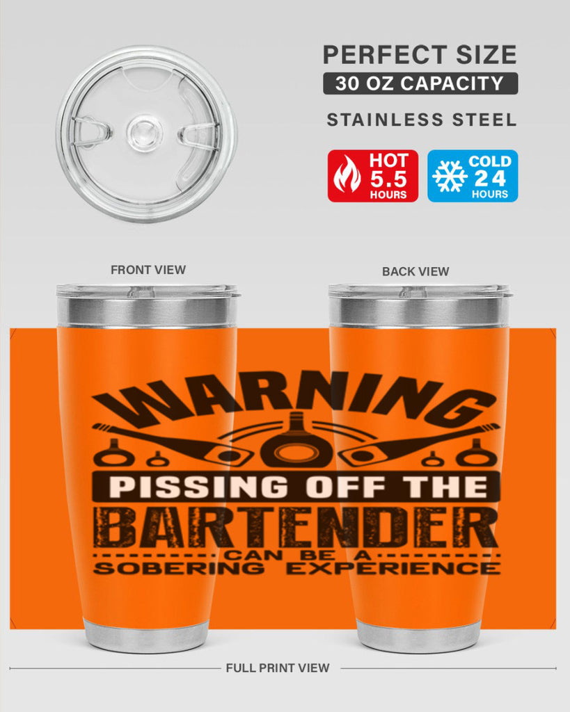 Warning Style 10#- bartender- tumbler
