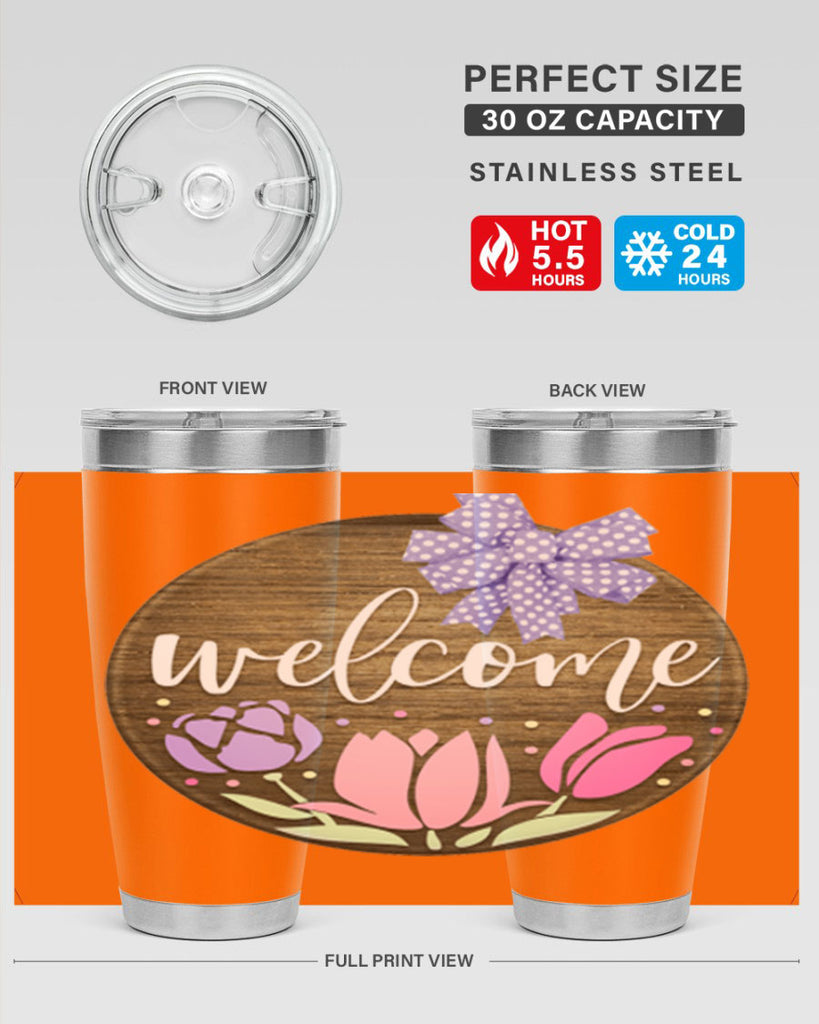 Welcome three flowers Mockup586#- spring- Tumbler