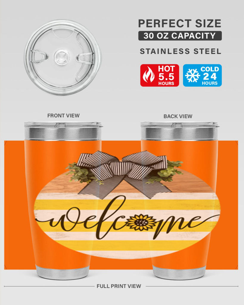 Welcome with sunflower Mockup591#- spring- Tumbler