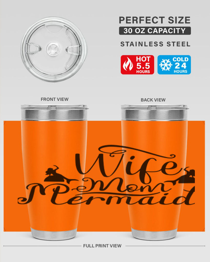 Wife Mom Mermaid 671#- mermaid- Tumbler