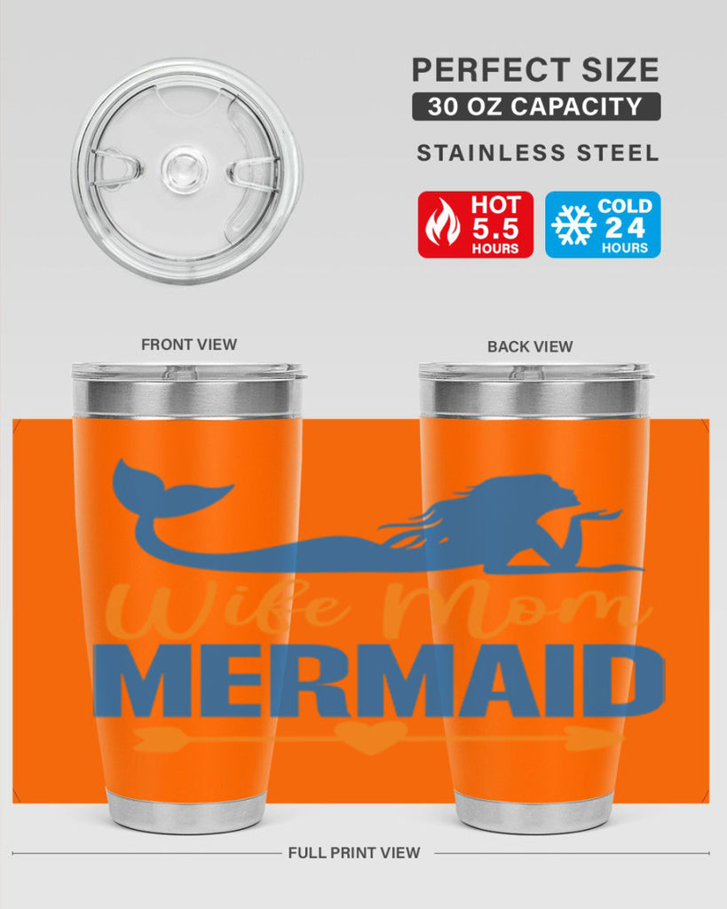 Wife Mom Mermaid 673#- mermaid- Tumbler