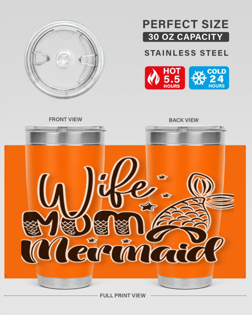 Wife Mom Mermaid 675#- mermaid- Tumbler