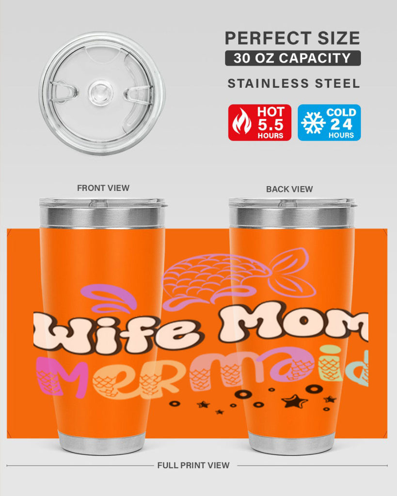 Wife Mom Mermaid 676#- mermaid- Tumbler