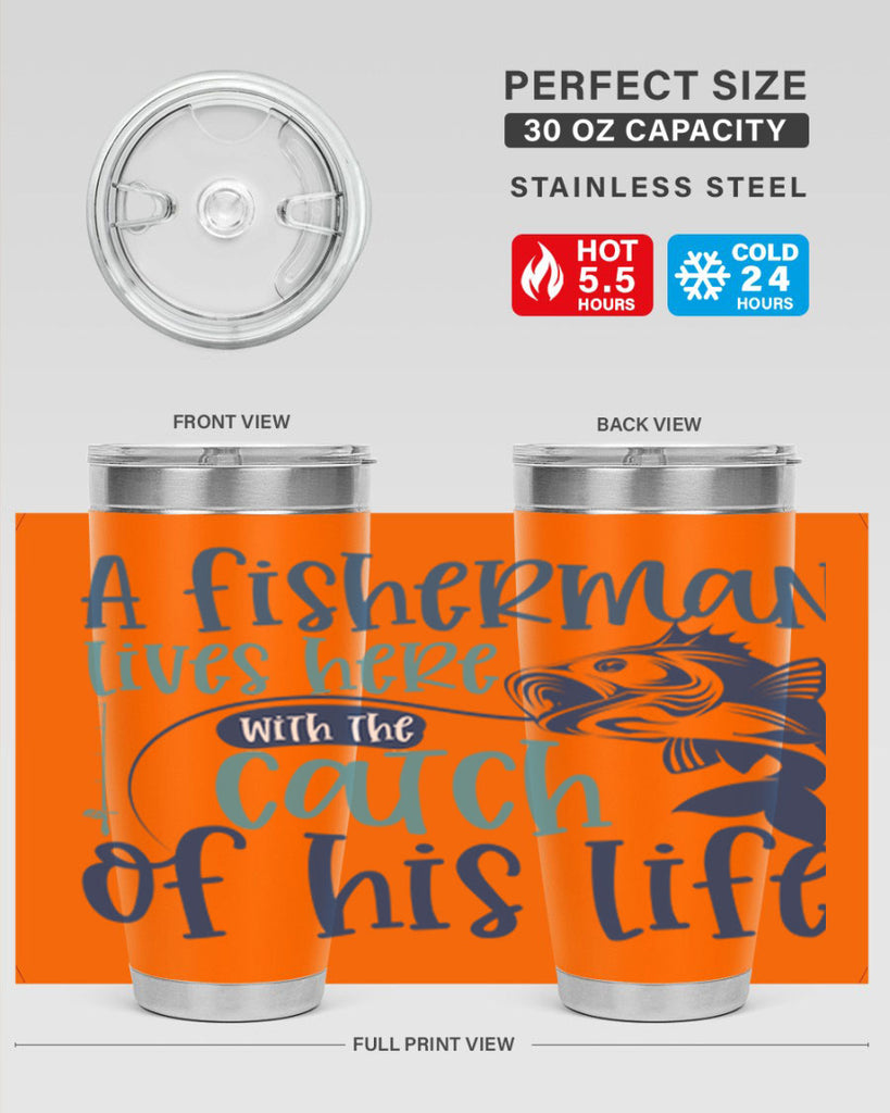 a fisherman lives here with the catch 228#- fishing- Tumbler