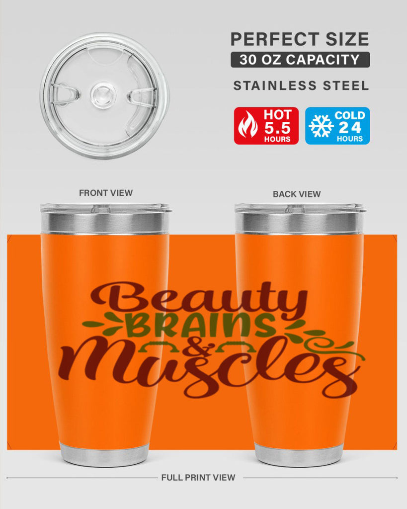 beauty brains muscles 52#- gym- Tumbler