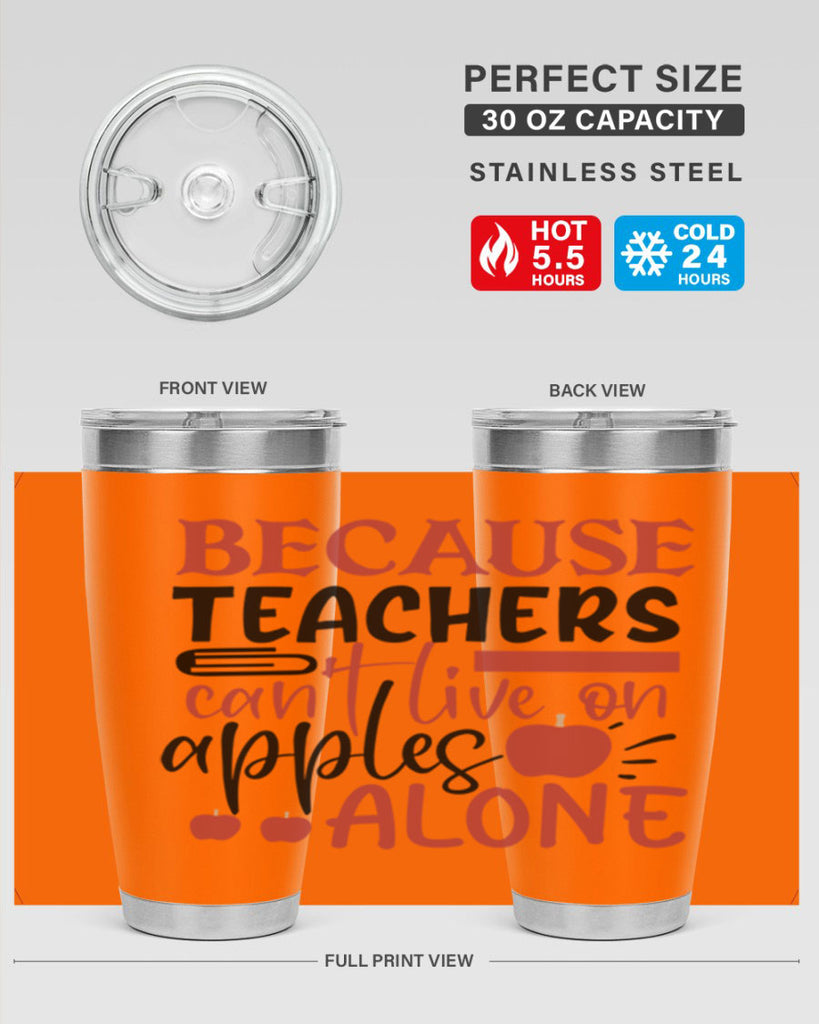 because teachers cant live on apples alone Style 191#- teacher- tumbler