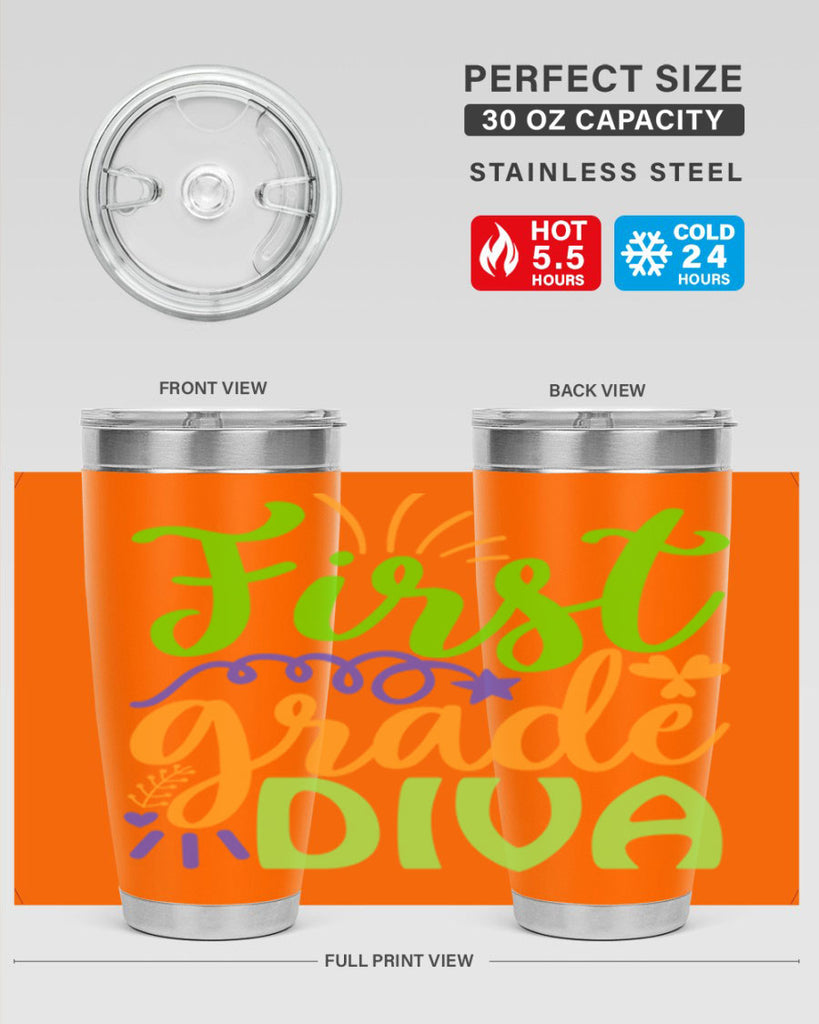 first grade diva 21#- mardi gras- Tumbler