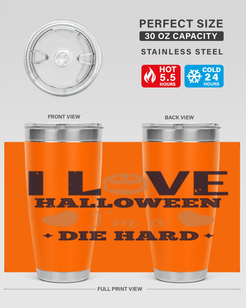 i love halloween im a die hard 150#- halloween- Tumbler