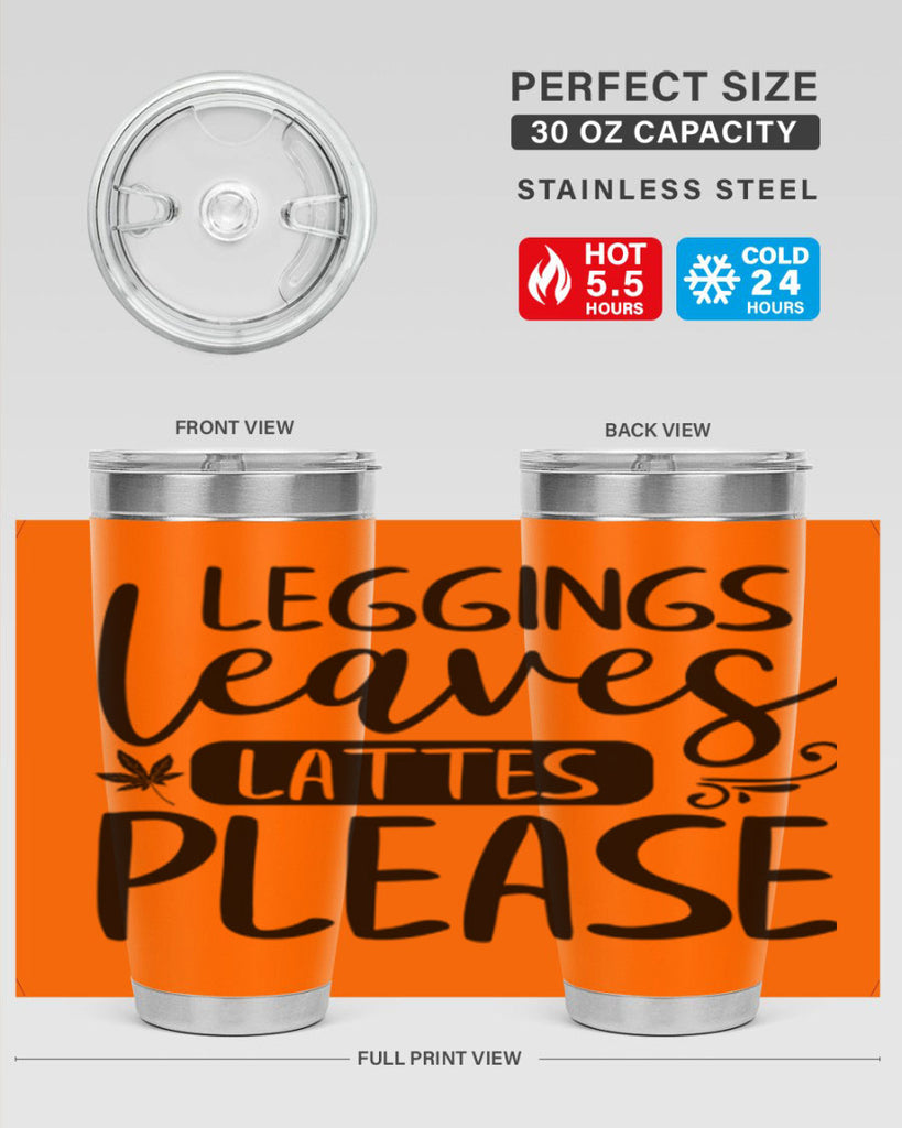 leggings leaves lattes please 396#- fall- Tumbler