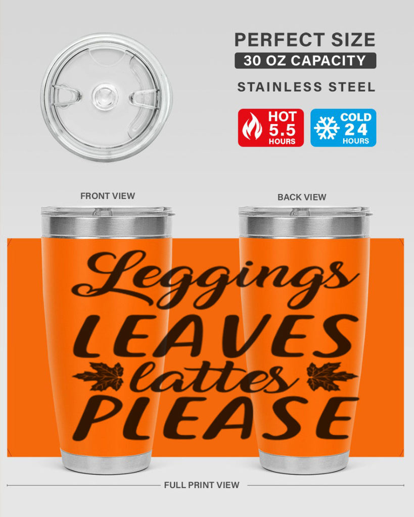 leggings leaves lattes please 397#- fall- Tumbler