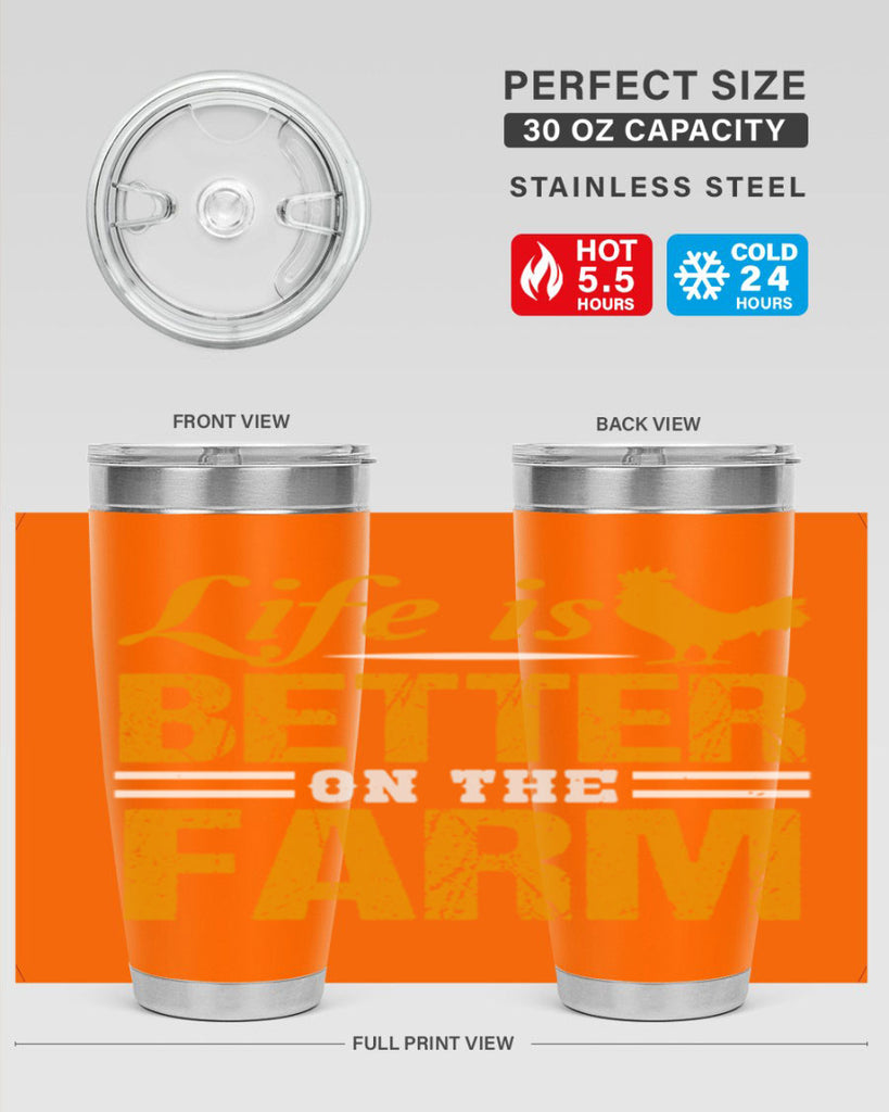 life is better on the farm 44#- farming and gardening- Tumbler