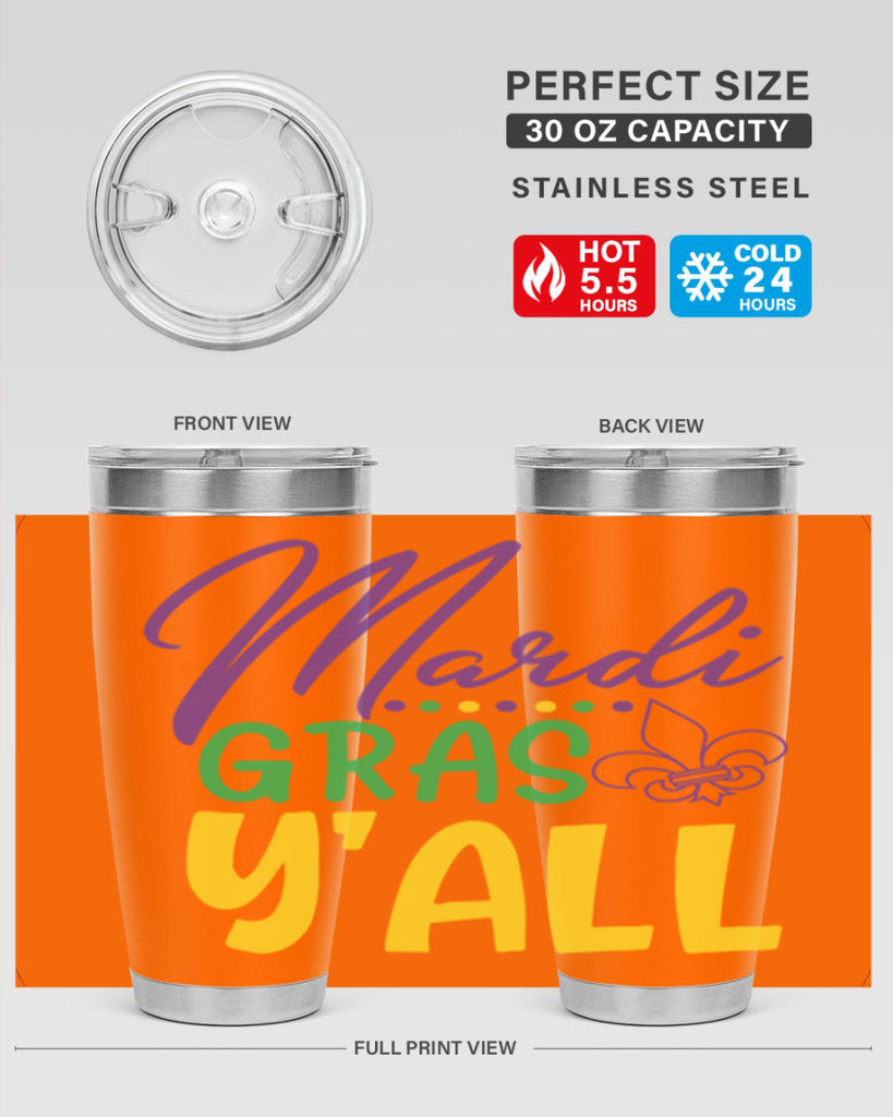 mardi gras yall 77#- mardi gras- Tumbler