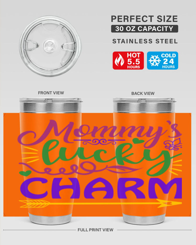 mommys lucky charm 6#- mardi gras- Tumbler