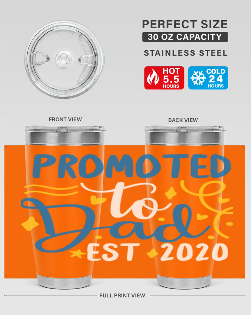 promoted to dad est 7#- fathers day- Tumbler