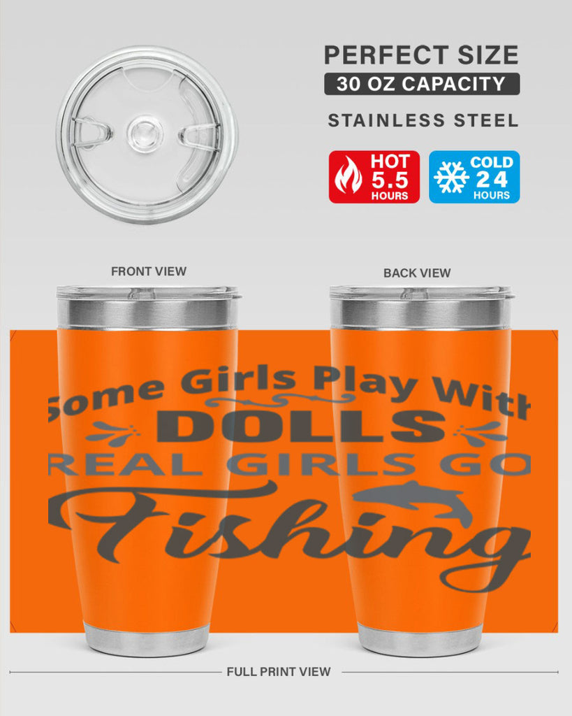 some girl play with dolls 38#- fishing- Tumbler
