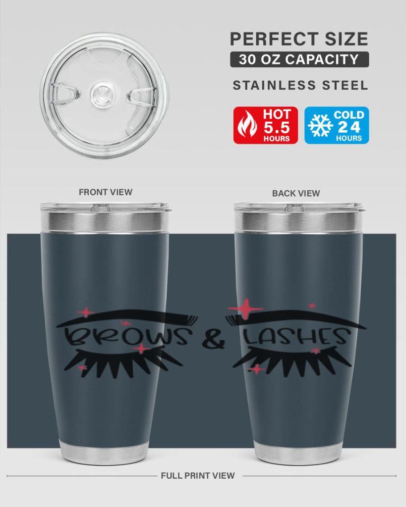 Brows Lashes Style 123#- make up- Tumbler