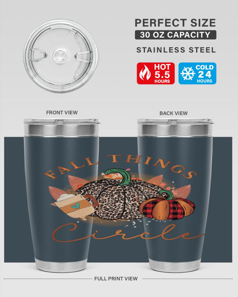 Fall Things Circle 133#- fall- Tumbler