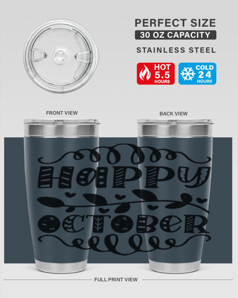 Happy October 239#- fall- Tumbler
