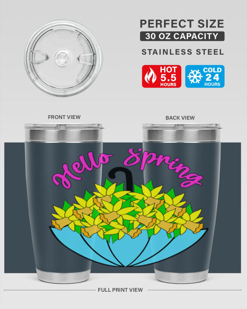 Hello Spring Umbrella Daffodils207#- spring- Tumbler