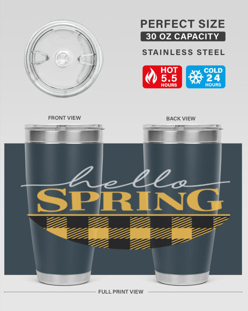Hello Spring plaid 203#- spring- Tumbler