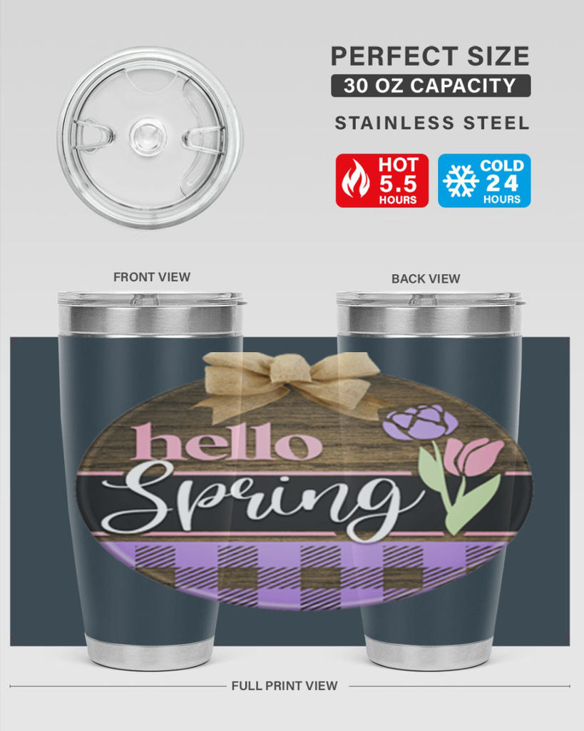 Hello spring plaid Mockup205#- spring- Tumbler