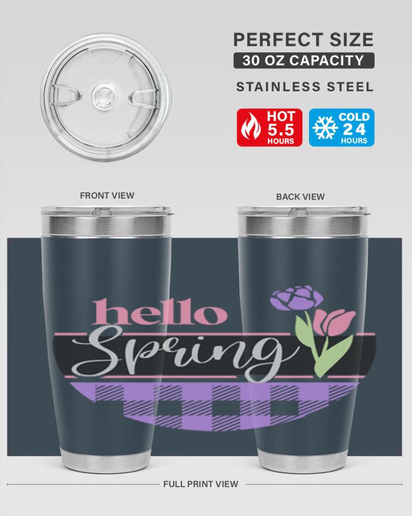 Hello spring plaid206#- spring- Tumbler