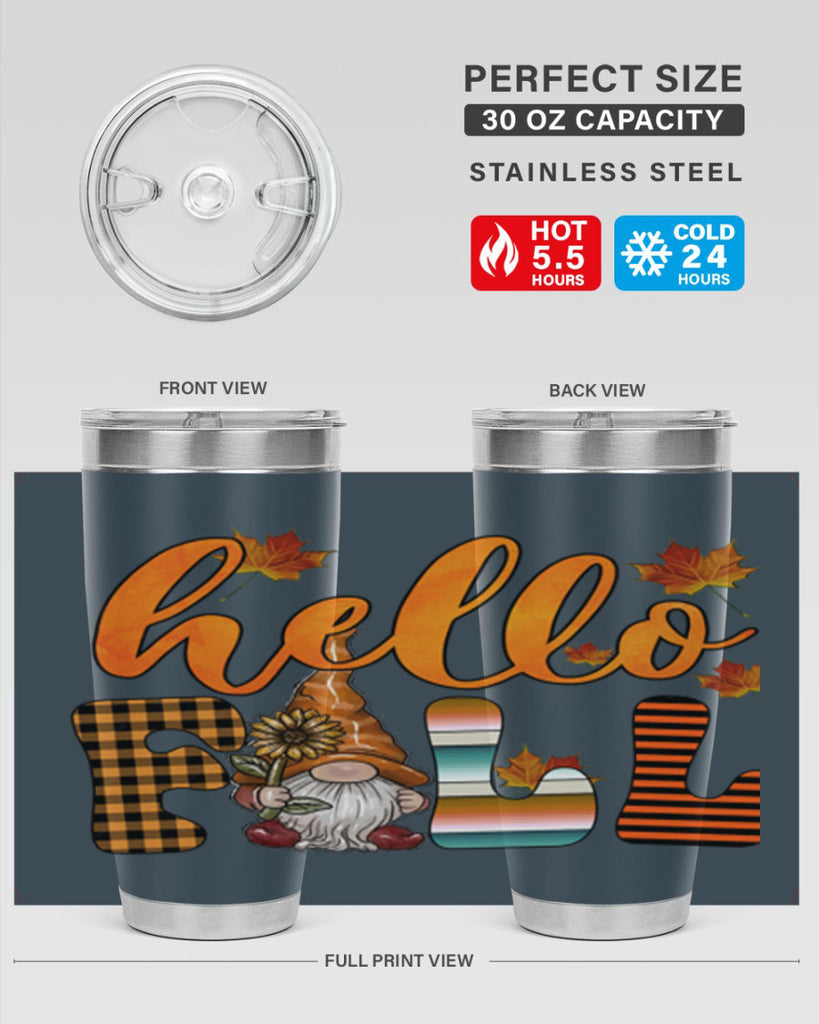 HelloFallVintageGnome 299#- fall- Tumbler