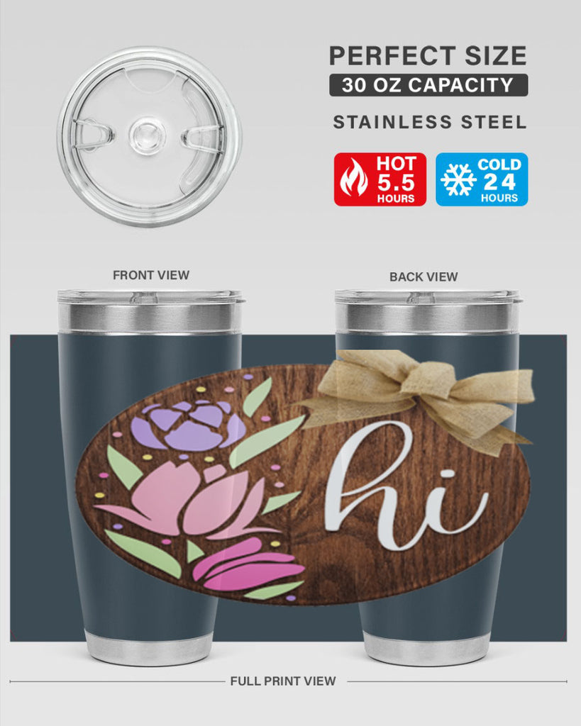 Hi pink flowers Mockup237#- spring- Tumbler