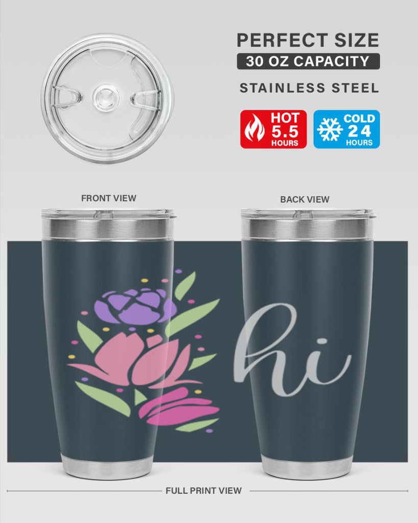 Hi pink flowers238#- spring- Tumbler