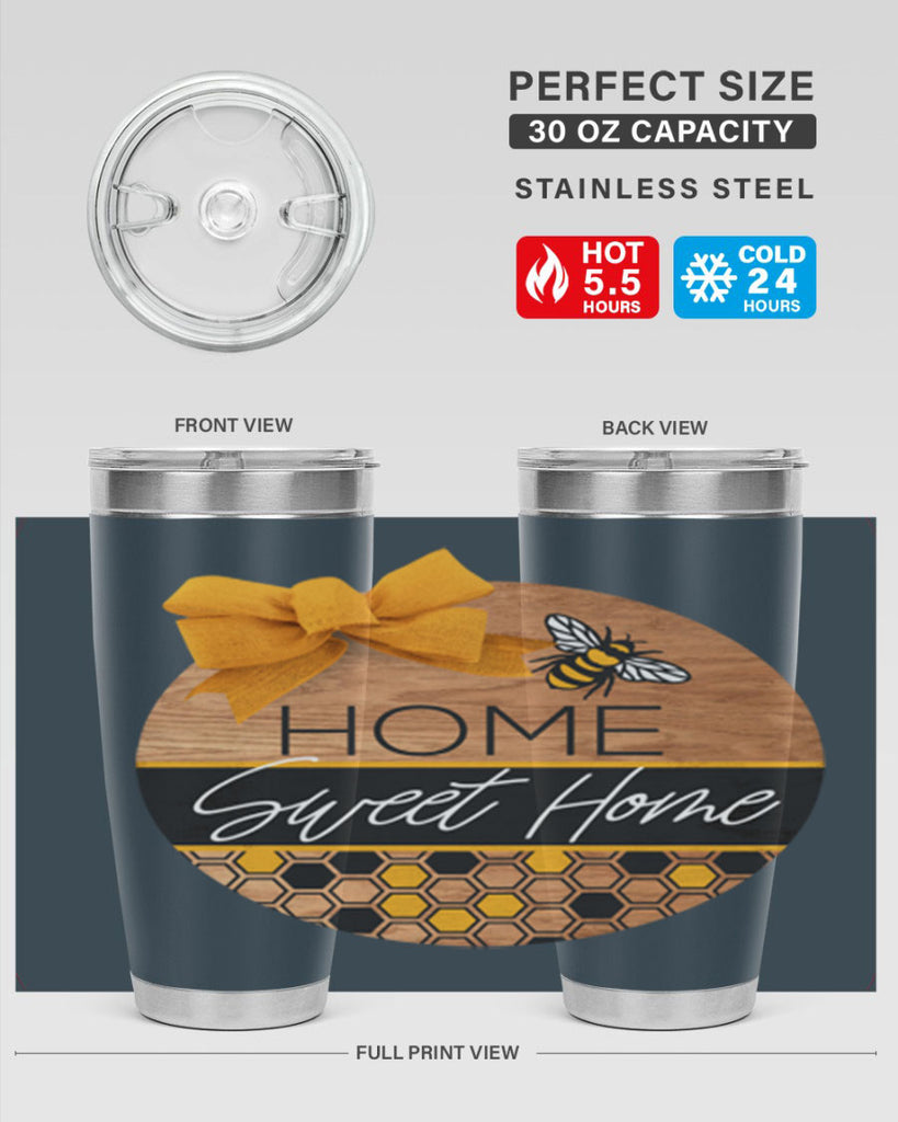 Home Sweet Home Bee and hive pattern Mockup242#- spring- Tumbler