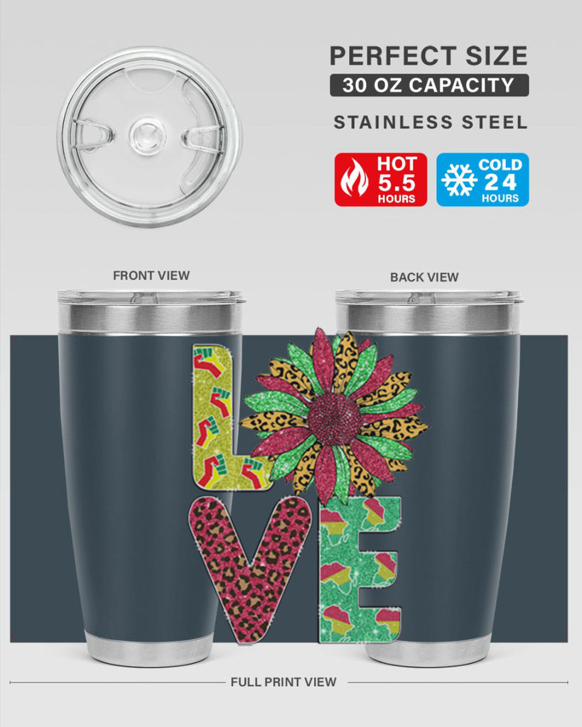 Love Juneteenth Day Fist Sunflower Png 7#- Juneteenth- tumbler