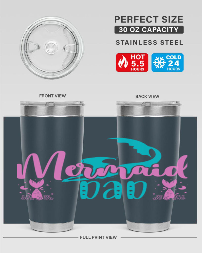 Mermaid Dad 356#- mermaid- Tumbler