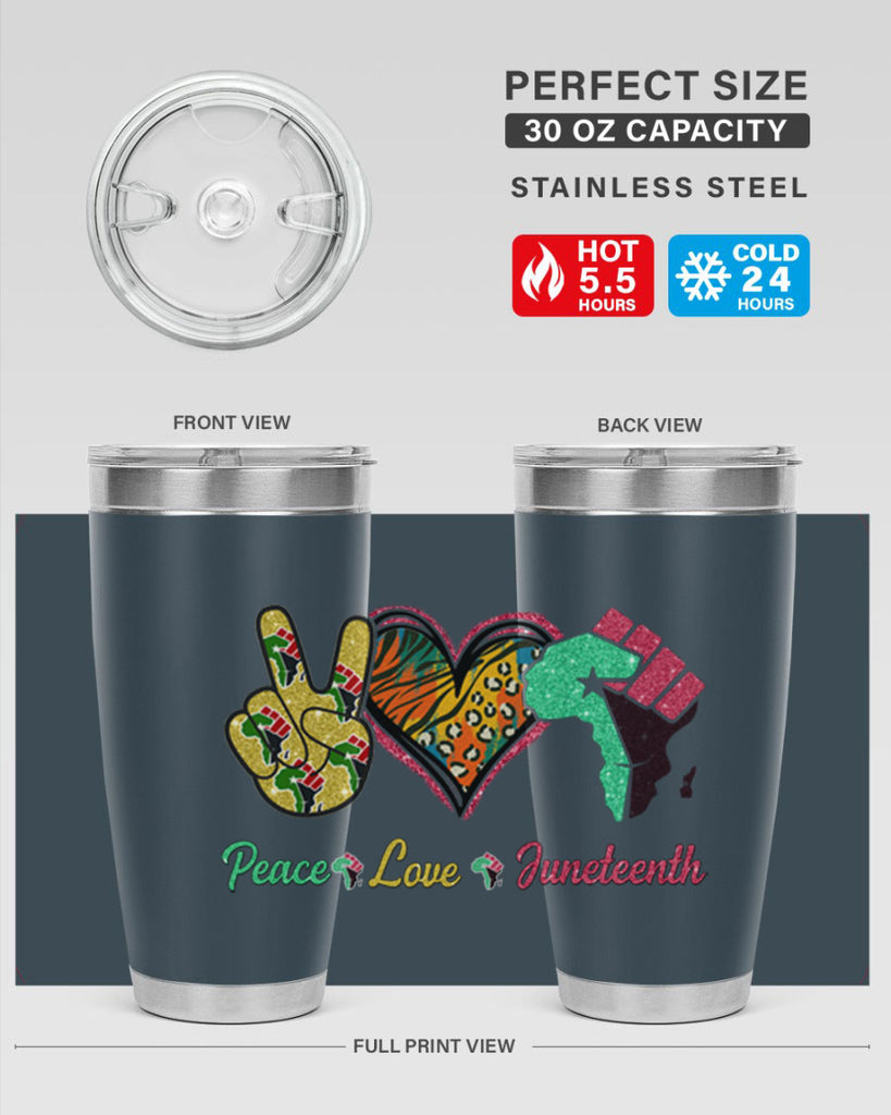 Peace Love Juneteenth Day Fist Png 8#- Juneteenth- tumbler